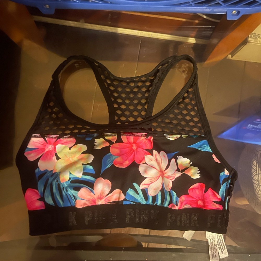 Pink sports bra